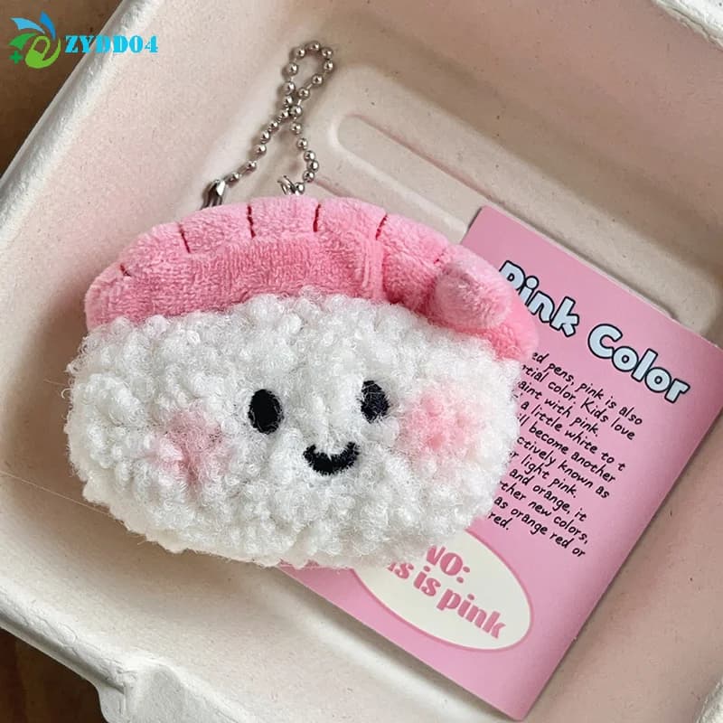 ● 1 pz dolce gamberetti sushi bambola di peluche bambola di pezza morbida portachiavi portachiavi per auto zaino ciondolo borsa da scuola decorazione regalo di coppia