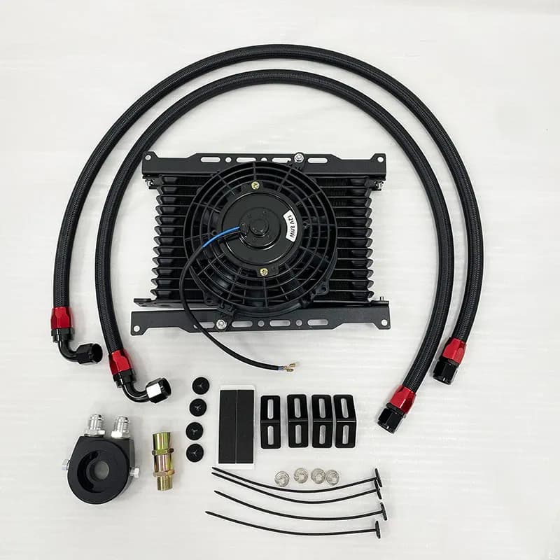 Ventilatore elettrico da 7" 7-15 file AN10 Radiatore olio motore + Kit di riposizionamento filtro olio + Staffa di montaggio