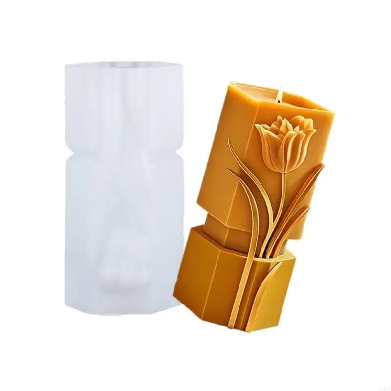 Embossed Flower Cylinder Silicone Molds Pillar Molds for Epoxy Resin Soap Gypsum Silicone Molds