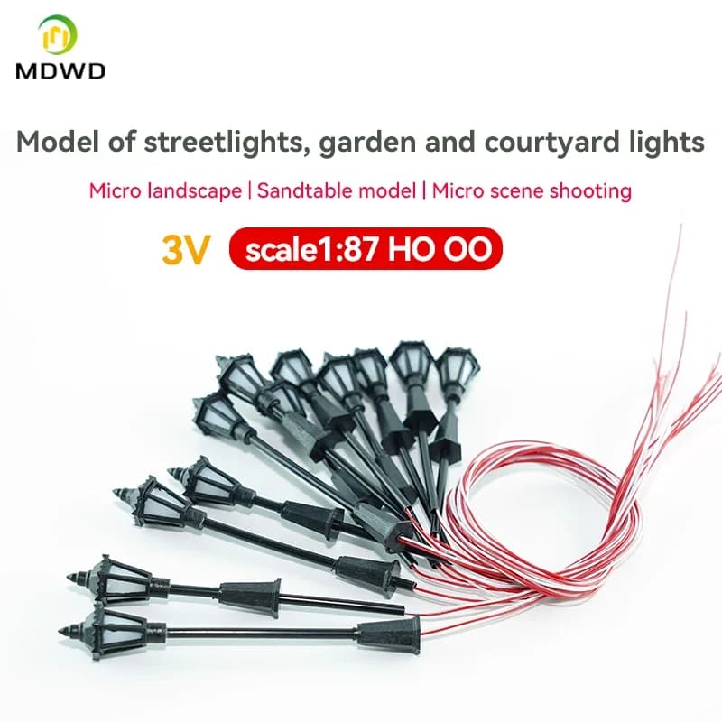 5 pieces layout lamp model rail lamp train scenario table war game DIY model lamp 3V miniature lights
