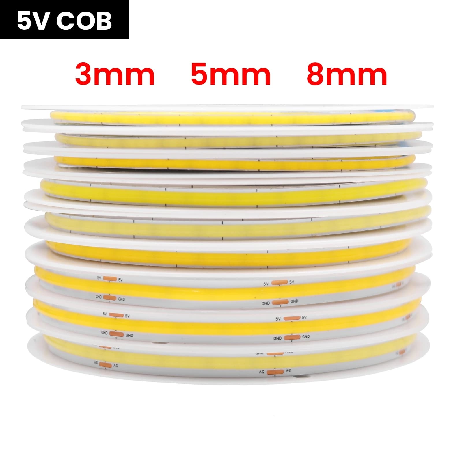 LED Strip COB 3MM 5MM 8MM 5V 320LED/M RA90 High Density Dimmable Linear Light USB Ultra Thin Flexible Tape Light 3000K-6500K