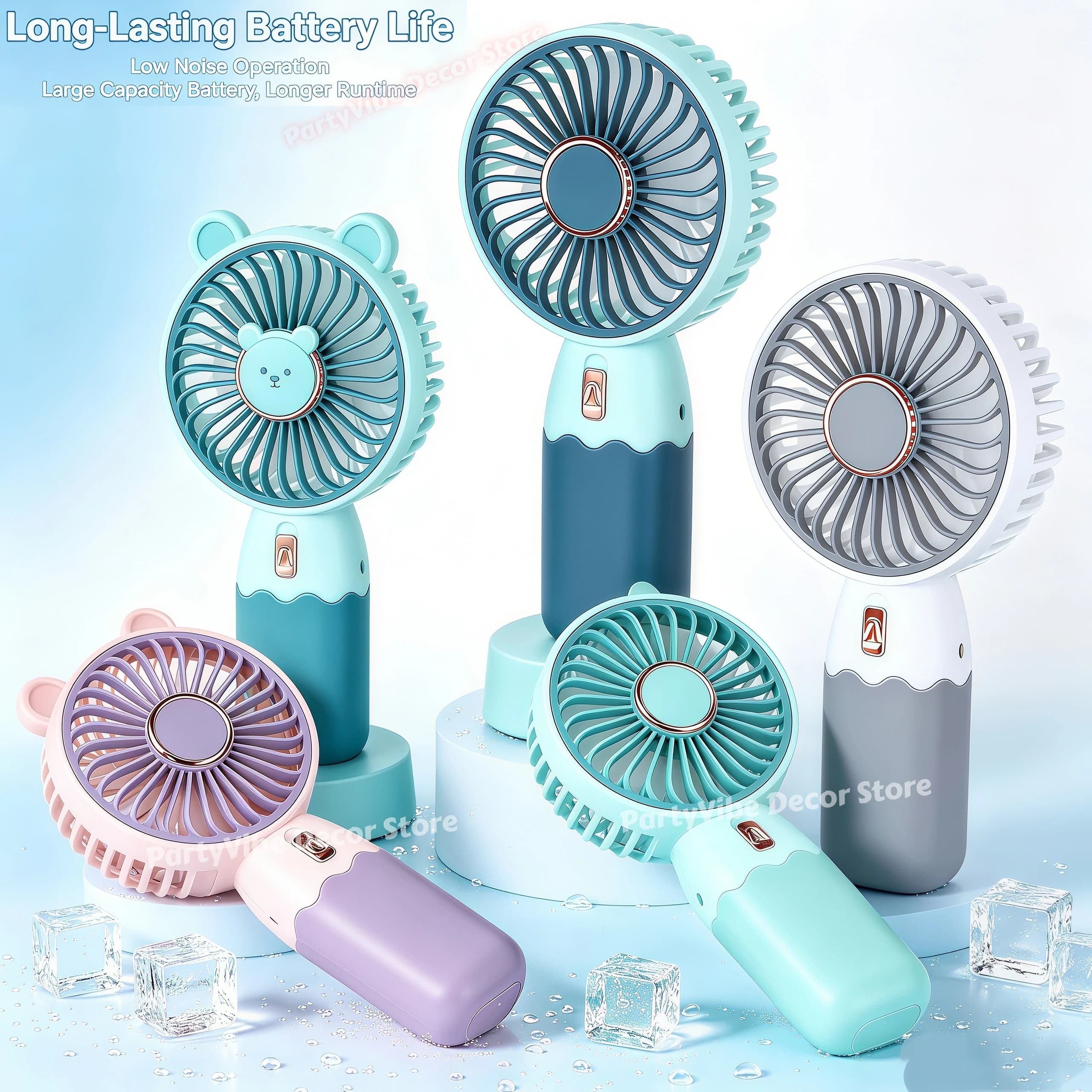 2In1 Mini Electric Fan Outdoor Portable Handheld Usb Rechargeable Cooling Desk Fan With Mobile Phone Stand Function Summer Gifts