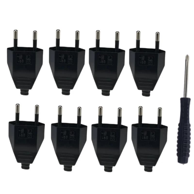 8 pz Adattatore Spina UE con Cacciavite 220 V 2.5 A Spina Europea Presa di Ricambio Ricaricabile Cavo di Prolunga Connettore