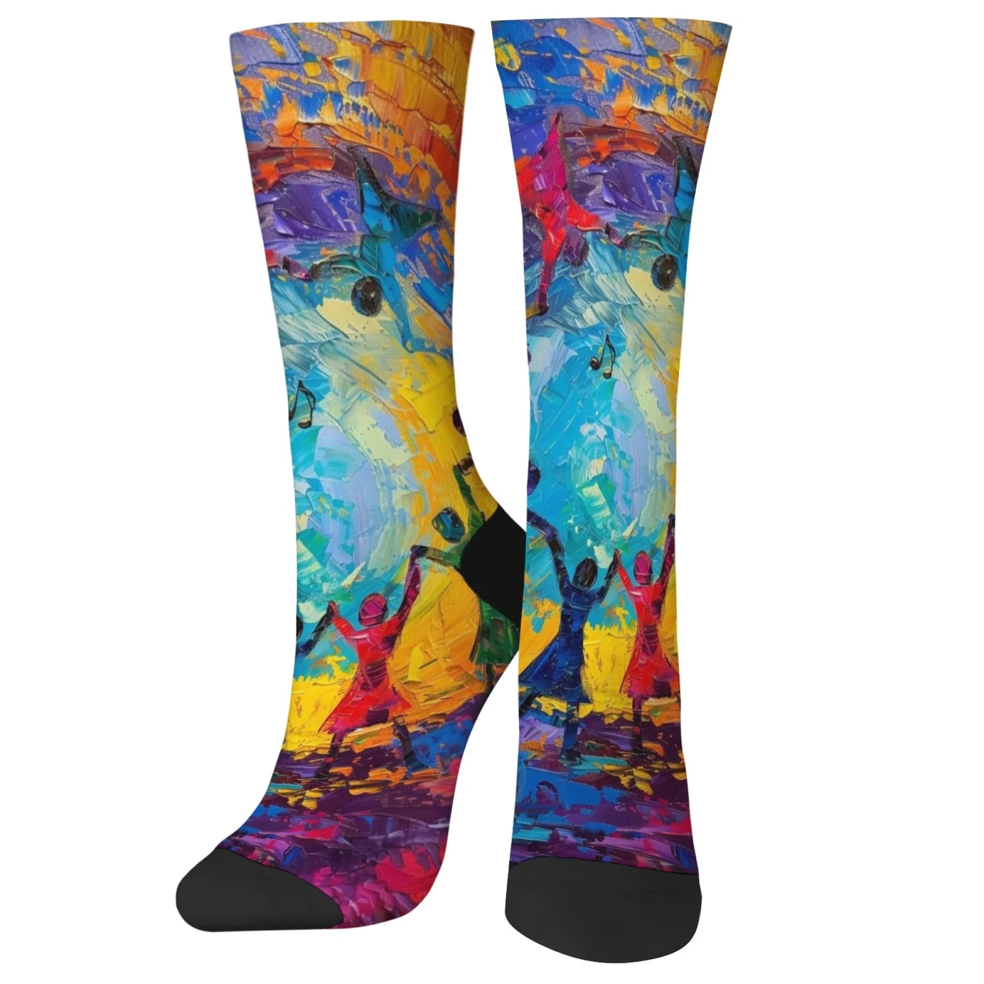 A scene of cheerful dance socks casual comfortable men's socks anti-slip breathable hip-hop socks from Harajuku street gift for parties