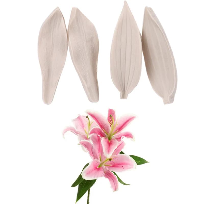 Lily & Leaves Veiner stampo in Silicone Sugarcrafts stampi strumento per decorare torte resina caramelle argilla polimerica Gumpaste, forme fondente M467