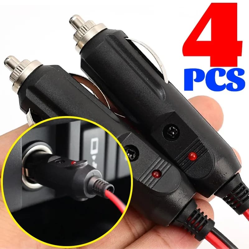 Cavo Adattatore di Ricambio per Accendisigari Auto con Luce LED per Gonfiatore Pneumatici, Pompa Aria, Aspirapolvere 12V 24V