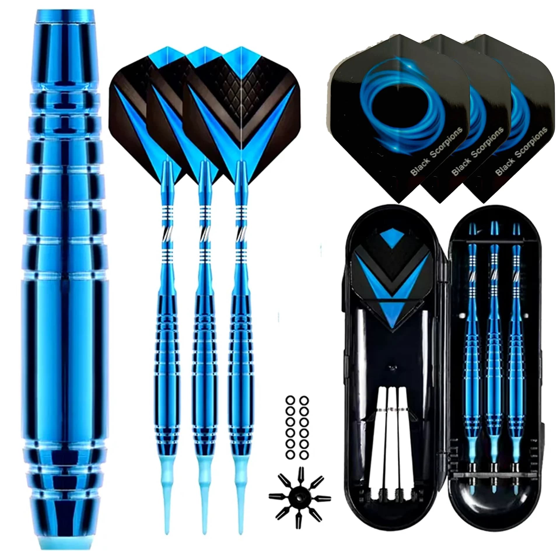 Frecce per freccette con punta morbida da 19 g Freccette professionali con punta in plastica per interni con set di aste in alluminio per giochi di freccette elettroniche