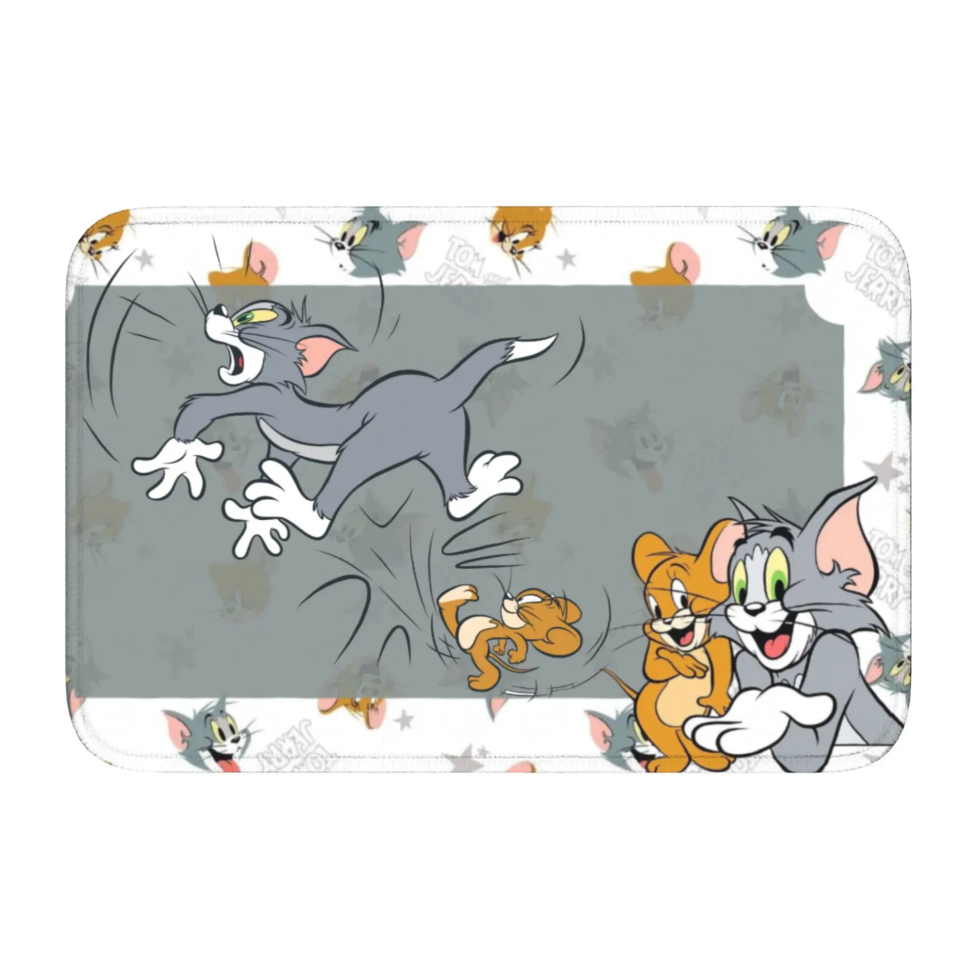 Customized carpet with cat and mouse, non-slip, for entrance, kitchen, bathroom, door, toilet, living room.