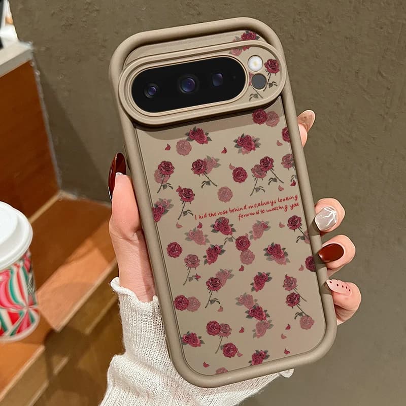Custodia per telefono in TPU morbido con motivo a rose per Google Pixel 10 9 8 Pro 9A 8A 10 9 Pro XL 7 Pro 7A, cover posteriore antiurto in silicone