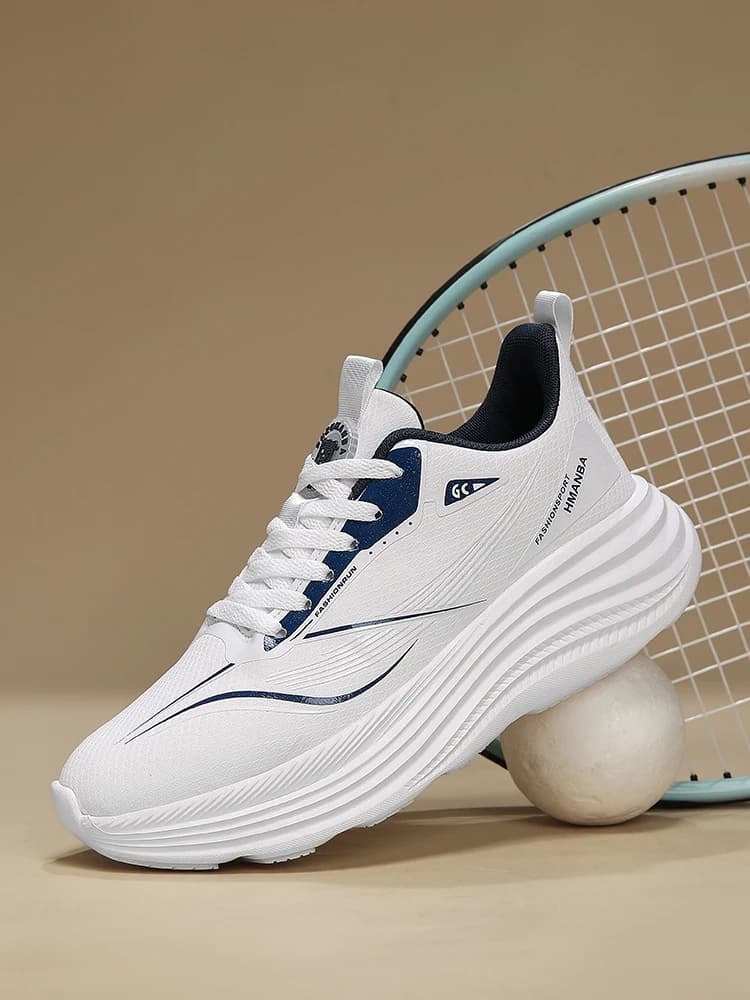 Scarpe da corsa in mesh traspirante da uomo, ultraleggere e ammortizzanti, con suola antiscivolo per jogging all'aperto, palestra e camminata