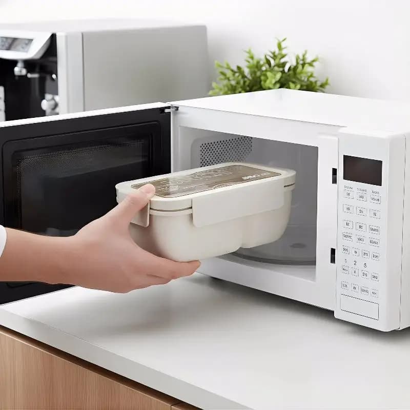 1 contenitore per il pranzo in paglia di grano, sano, senza BPA, contenitore per alimenti, adatto al microonde, per bambini.