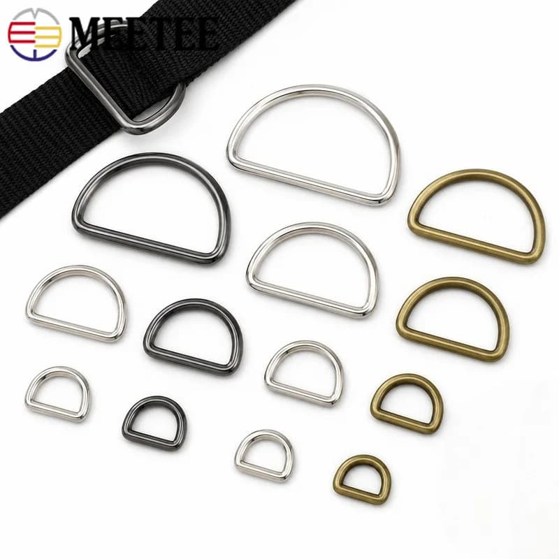 40Pcs 15-50mm Metal Strap Buckles Webbing Adjuster Rings for Backpack Bag Shoes Keychain Clasp Garment Sewing DIY Accessory Kit