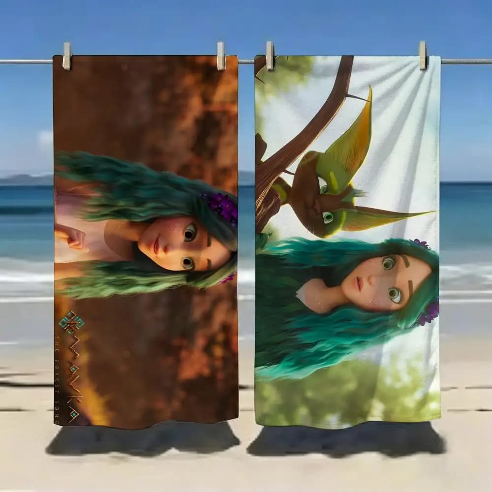 Kids Cartoon M-Mavka The Forest Song Towel Microfiber soft Beach Towel for Travel Fitness Sauna Bathing Camping