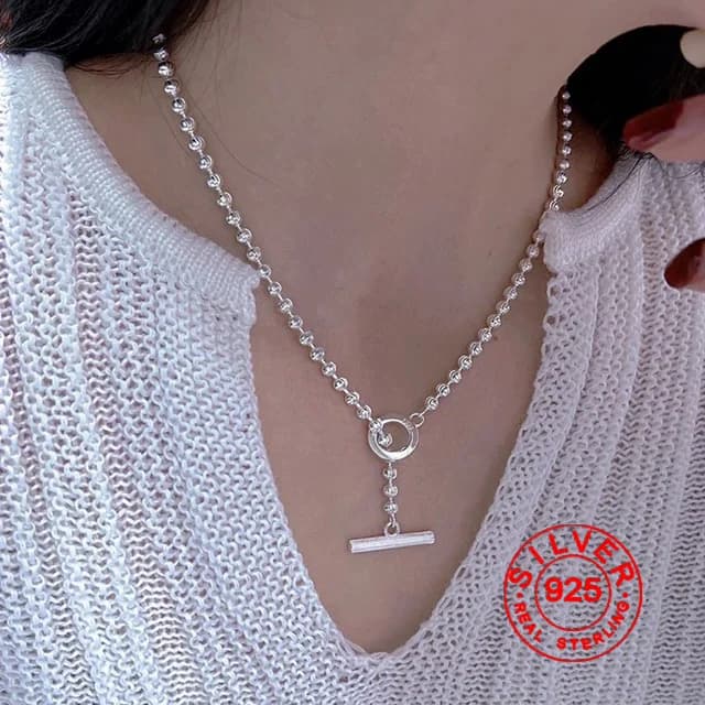 BF CLUB Silver color Geometric Simple Adjustable Necklace For Women Engagement Fine Jewelry Wedding Party Birthday Gift