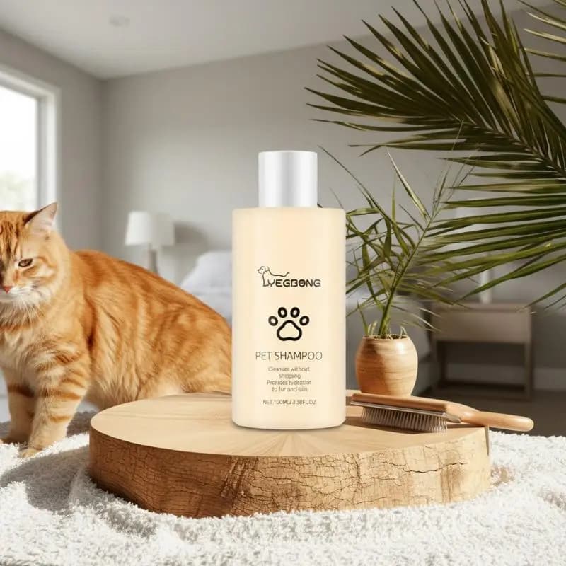 Shampoo per Animali Yegbong 100g, Pulizia Delicata Anti-Crespo per Cani e Gatti, Cura del Pelo e Toelettatura
