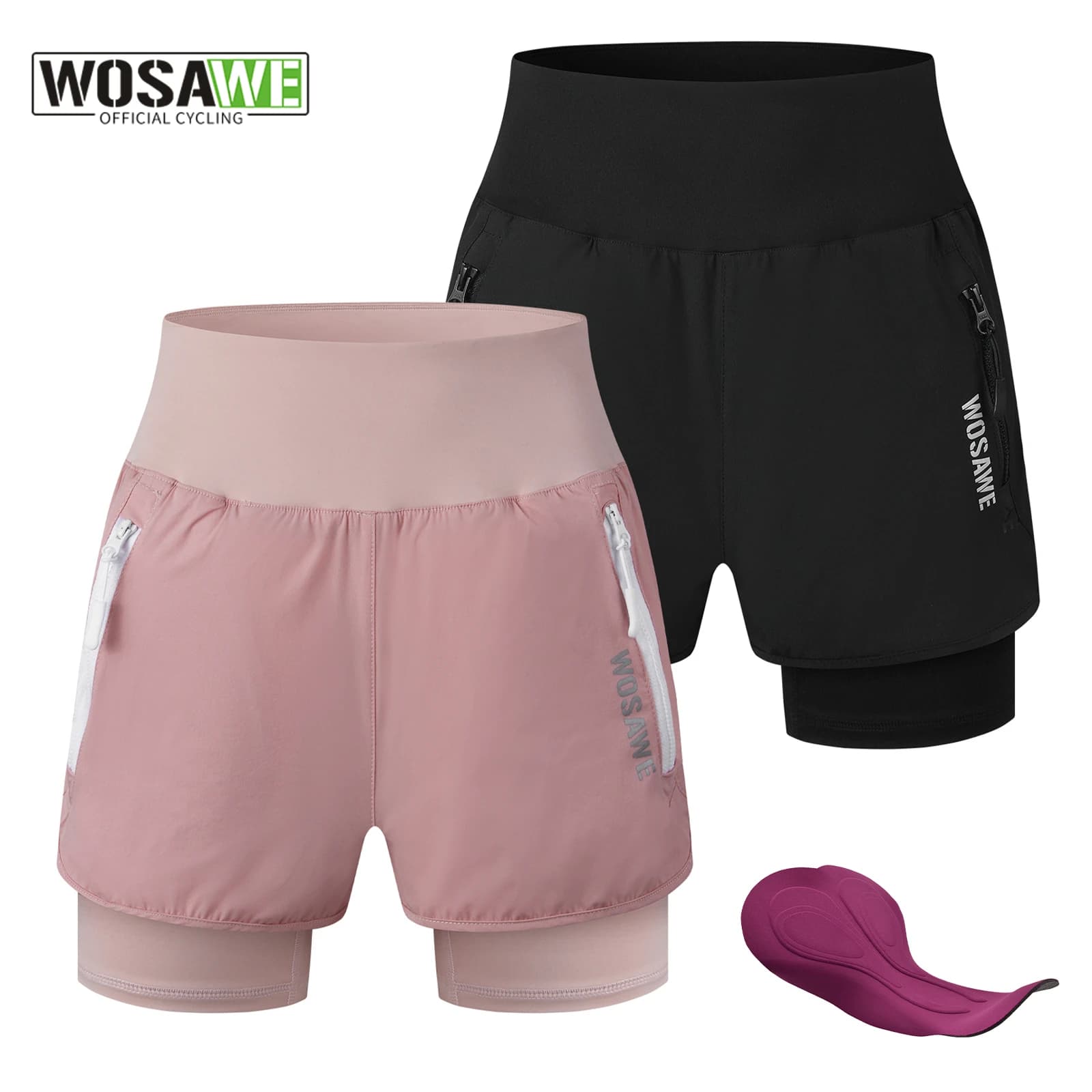 Pantaloncini da Ciclismo Estivi da Donna WOSAWE, Traspiranti, per Sport all'Aperto, MTB, Ciclismo su Strada e Mountain Bike