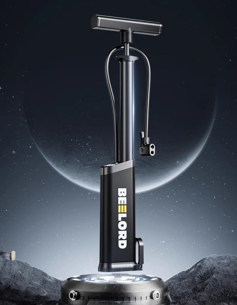 BEELORD 160PSI High Pressure Bicycle Floor Pump with Digital Display Bike Pump Manual with gauge for MTB & Road Bike