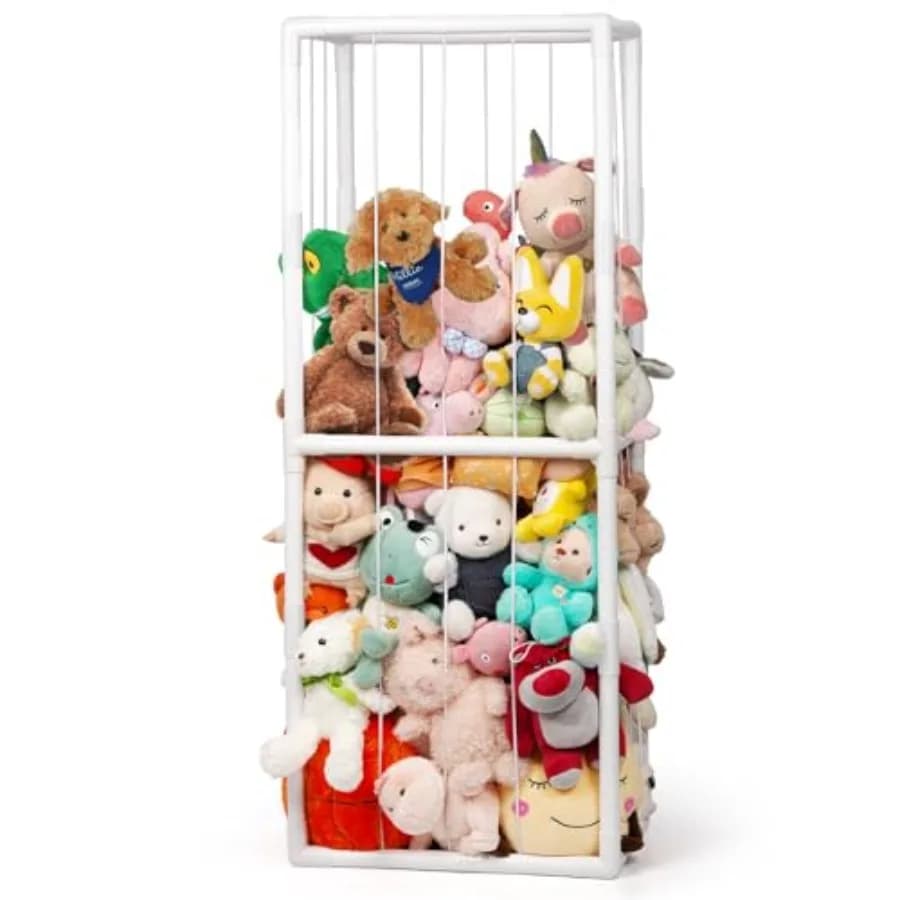 Organizzatore per Peluche a Forma di Zoo, Porta Peluche in PVC con Elastico per Cameretta, Sala Giochi, Camera da Letto