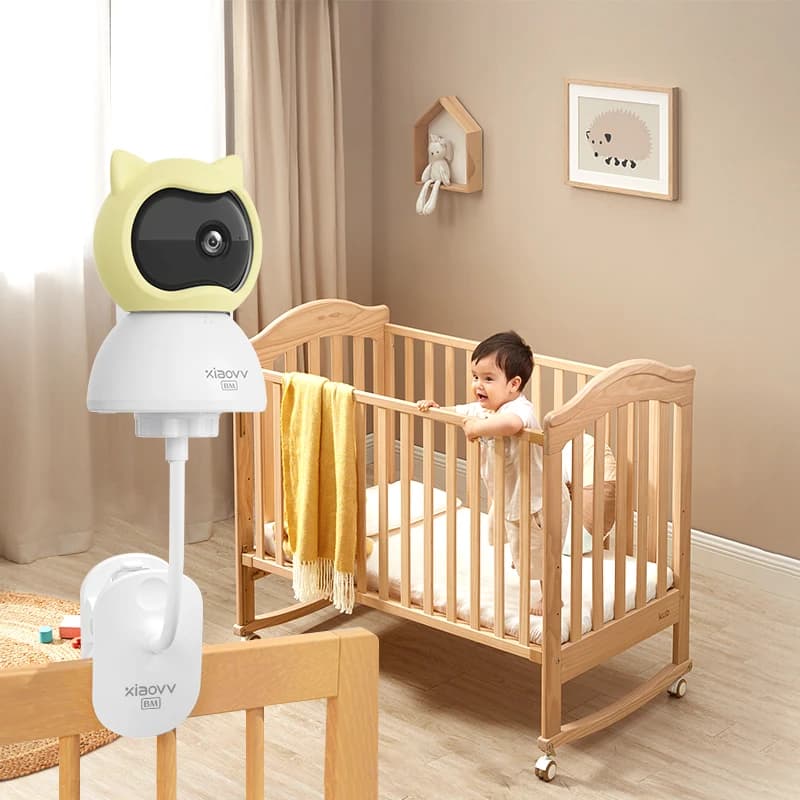 Monitor per Bambini Smart AI da 3MP con Bluetooth, Controllo da Smartphone, Rilevamento del Pianto e Recinzione Elettronica, Telecamera di Sicurezza per Neonati