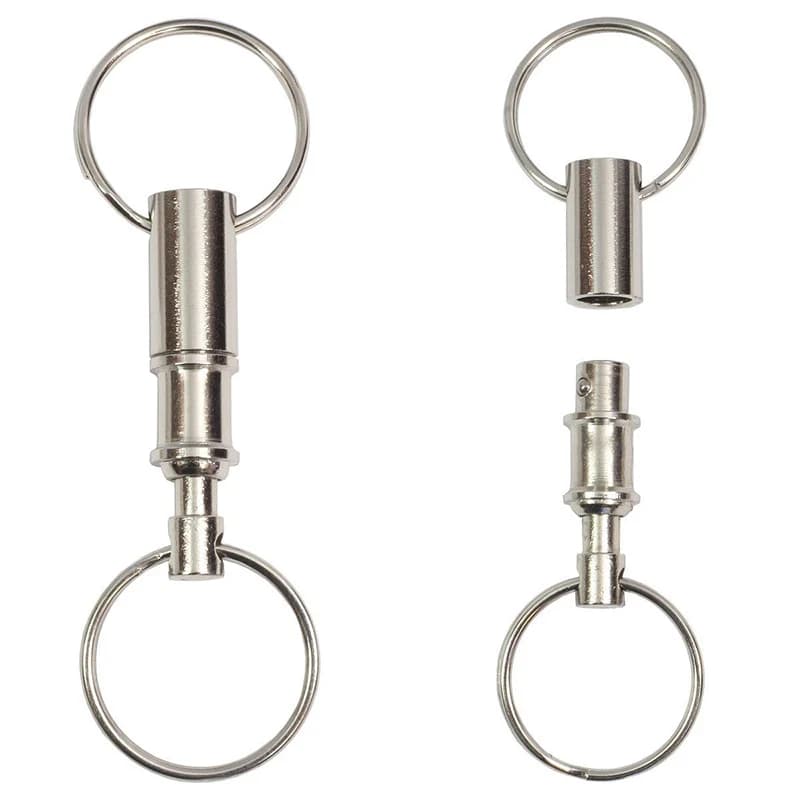 1PC Comodi portachiavi staccabili Rimovibili Pull Apart Portachiavi a sgancio rapido Rimovibili Doppi anelli divisi Supporto con chiusura a scatto