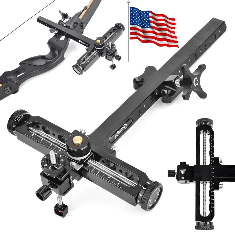 Single Pin Recurve Bow Sight Aluminum Alloy Right Hand Adjustable for Archery Hunting Target Practice Shooting