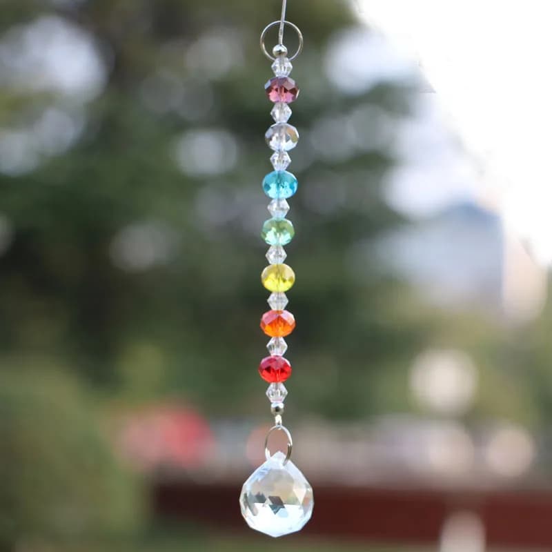 1 pz cristallo acchiappasole sfera prisma appeso pendente a goccia decorazione Feng Shui arcobaleno creatore appeso Chakra Suncatcher ornamento