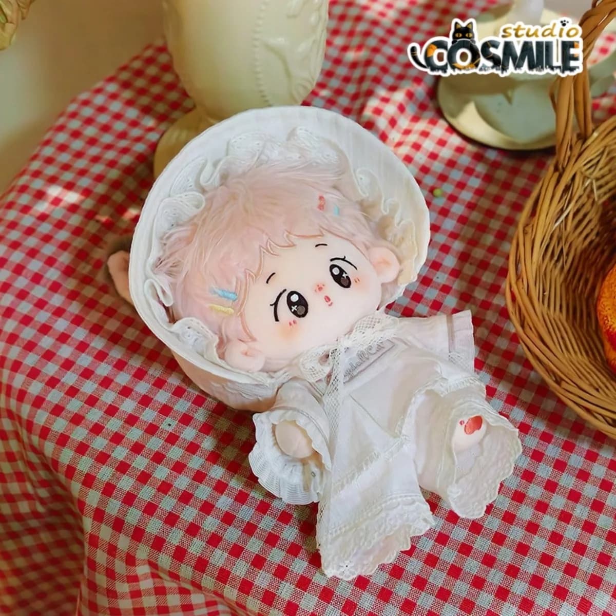 Cat Neko Simpatico pigiama bianco Abito Gonna Costume Peluche ripiene 20 cm Accessori per bambole Vestiti per bambole SL Mar