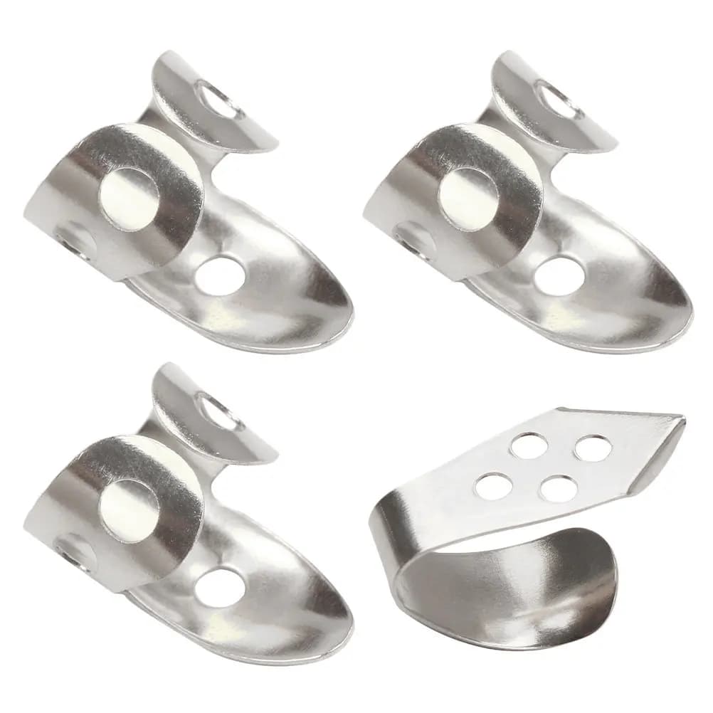 4 Pezzi Plettri per Dita e Pollice per Chitarra, Banjo, Dobro, Regolabili, Accessori per Chitarra Acustica e Risonatore
