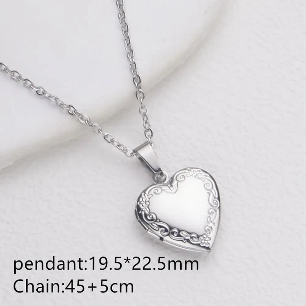 New Openable Photo Picture Locket DIY Valentine's Day Heart Locket Floral Heart