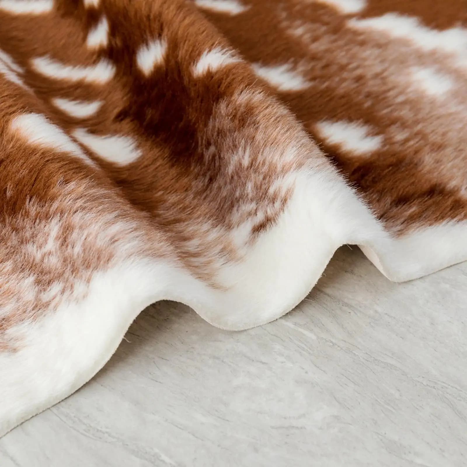 Multifunction Carpet Effect Deer Skin, Ecological Rustic Carpet with Animal Reason for Home