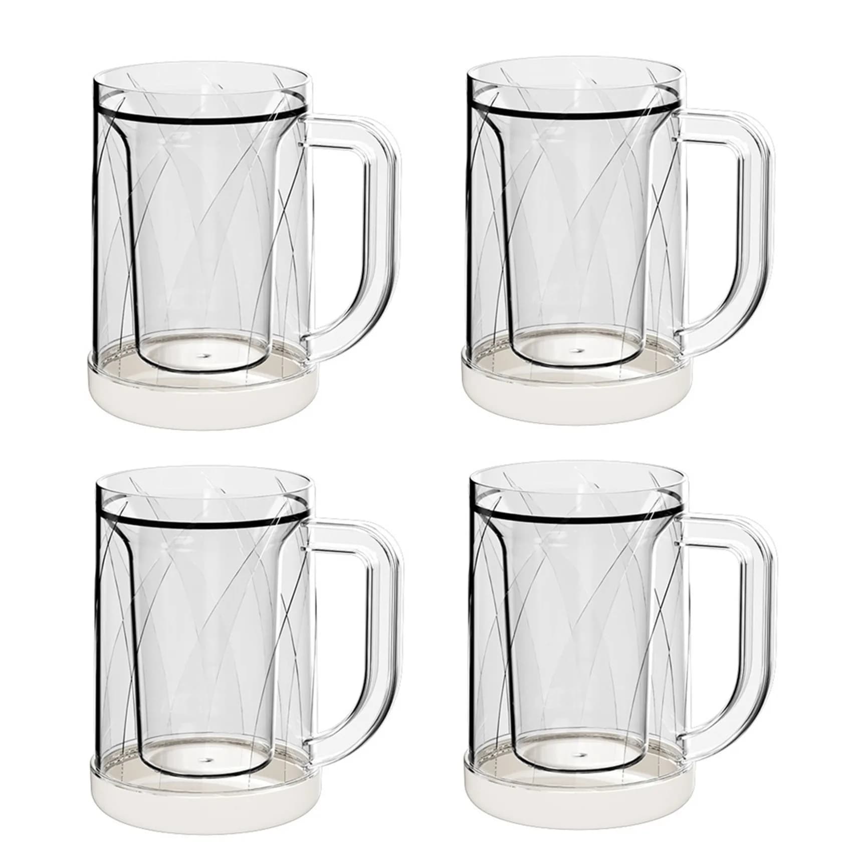 Set di 8 Bicchieri Refrigeranti A01F per Birra, Tazze con Doppia Parete in Gel per Congelatore, Bicchieri Ghiacciati per Bere