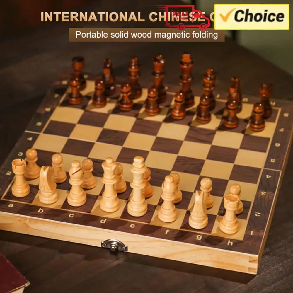 Developing Strategic Thinking No Toxic 29x29cm Foldable Chess Board Chess Wooden Set Best Gifts Wood Board Game for Kids Adults