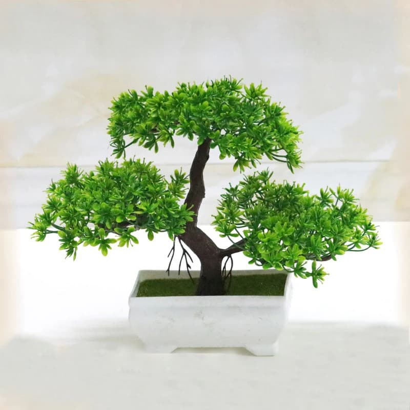 Pianta finta bionica in plastica bonsai artificiale per la casa, la stanza, l'arredamento dell'ufficio interno, il giardino, l'arredamento esterno, la scrivania, il bagno, l'albero verde
