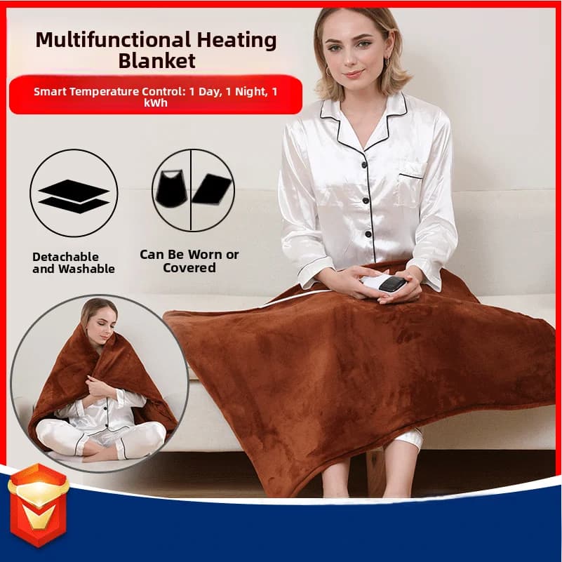 Coperta riscaldante per ginocchia e gambe, per ufficio e casa, con funzione di riscaldamento dei piedi e miglioramento del calore corporeo, tessile per la casa, cuscino