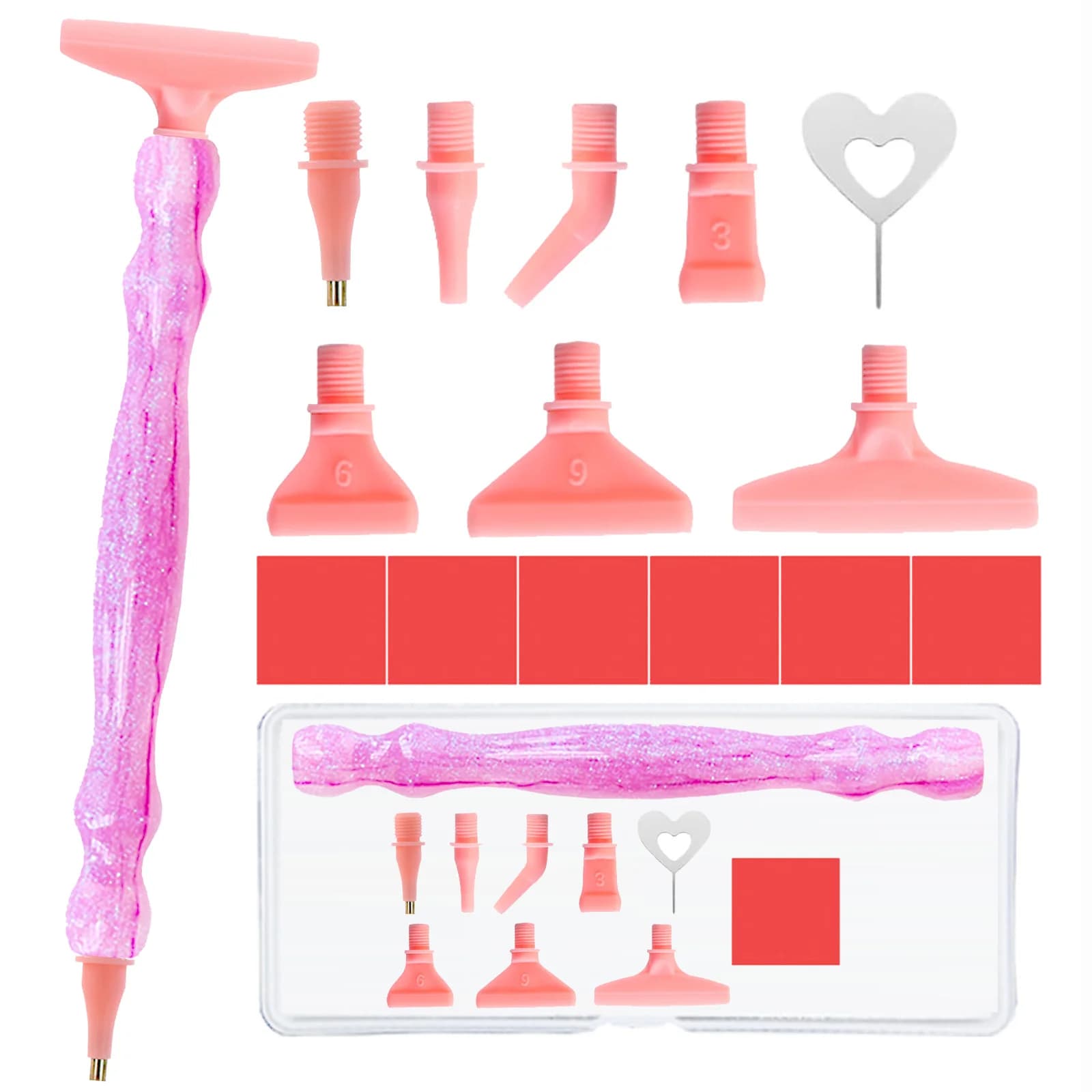 Kit di Penne per Pittura Diamantata con Glitter, Penna per Diamond Painting con 7 Punte, Accessori per Strumenti Fai-da-Te, Regalo Perfetto