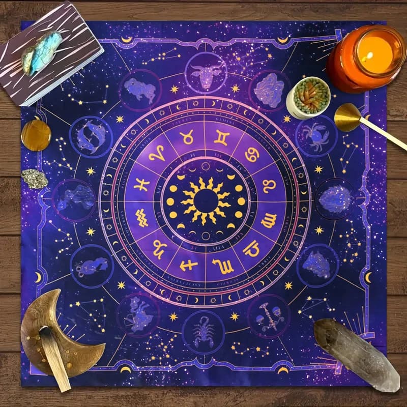 VIKAMA Cielo stellato Divinazione Tovaglia Costellazione Impermeabile Tavolo da pranzo Decor Accessori Astrologia Tarocchi Decorazioni per carte