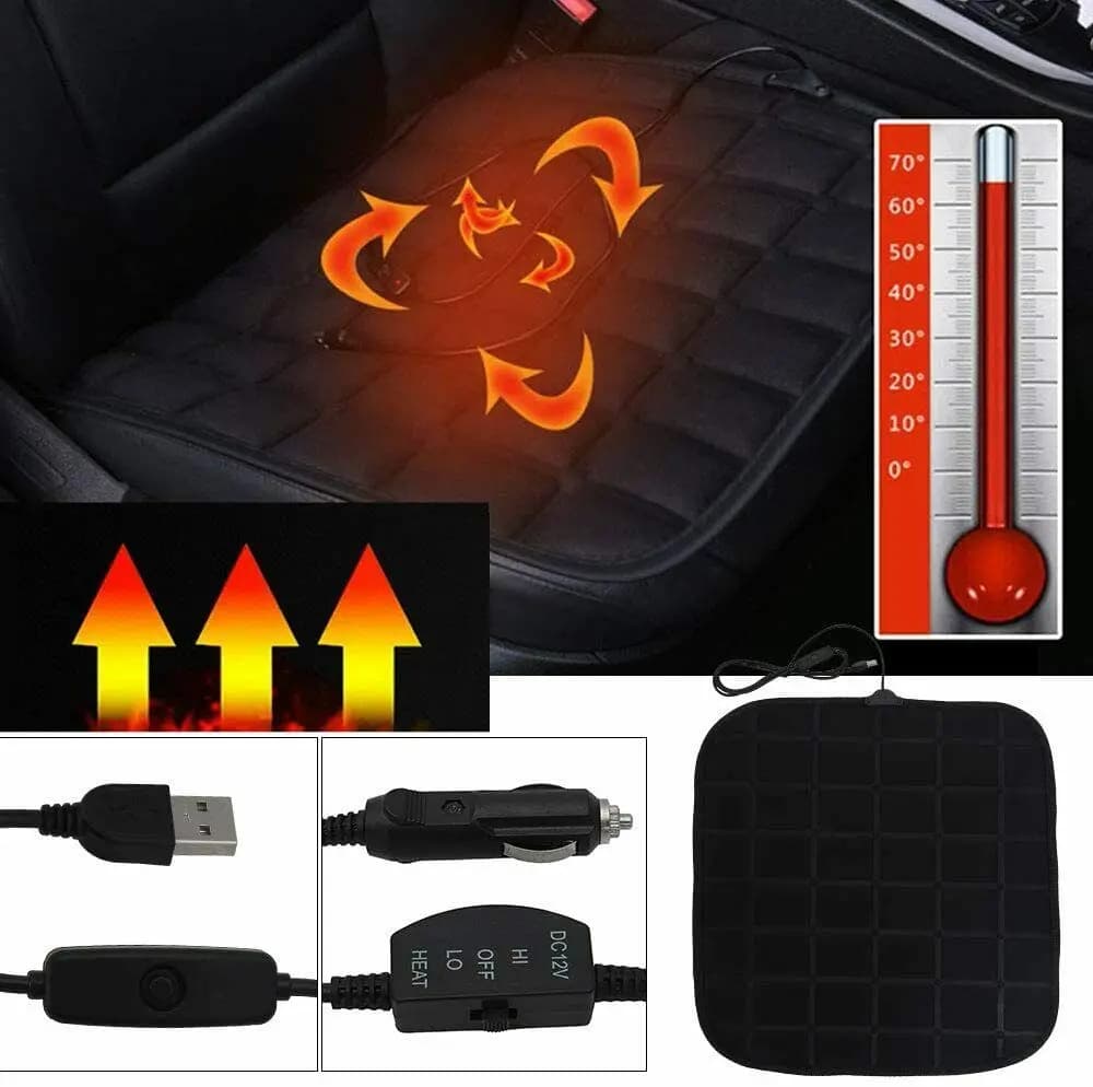 1x coprisedile riscaldato per auto 12V riscaldamento elettrico cuscino per seggiolino auto temperatura regolabile scaldasolino invernale universale
