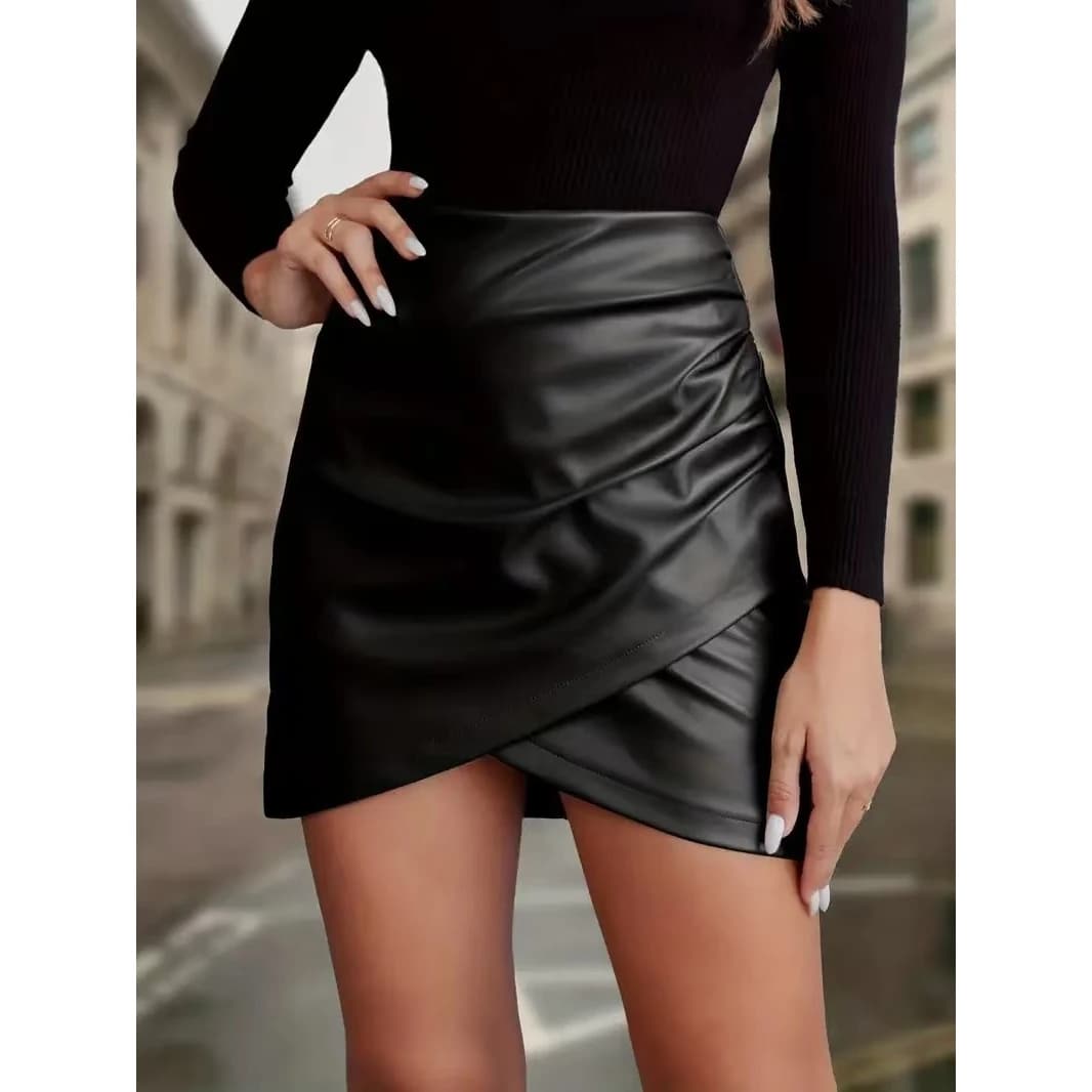 Fashionable Sexy PU Leather Skirt Women's Half-length Bodycon Skirt Independent Station Bestseller Cross-Border Apparel