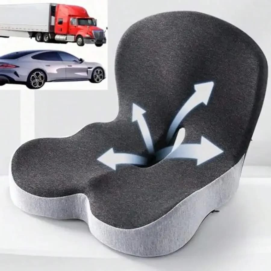 Cuscino per sedile camion in memory foam per conducente, ergonomico con supporto lombare, sollievo dal dolore sciatico, ideale per sedili auto
