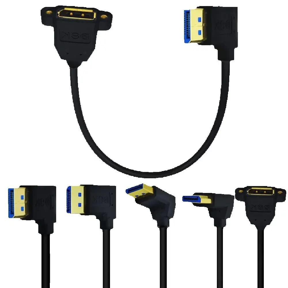 Cavo di prolunga Displayport DP 8K DP 1.4V Cavo jack maschio-femmina 5K 8K Cavo 0,3 M 1 M 1,8 M 6 piedi con foro per vite da pannello