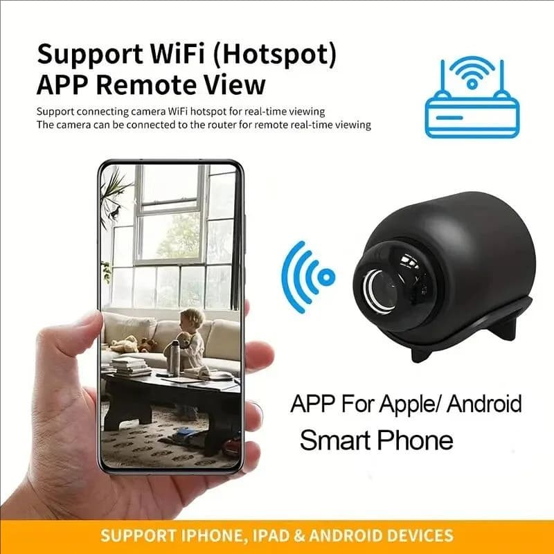 Mini Telecamera HD X5 WiFi, Monitor per Bambini, Videocamera di Sicurezza per Interni, Registratore Audio Video IP
