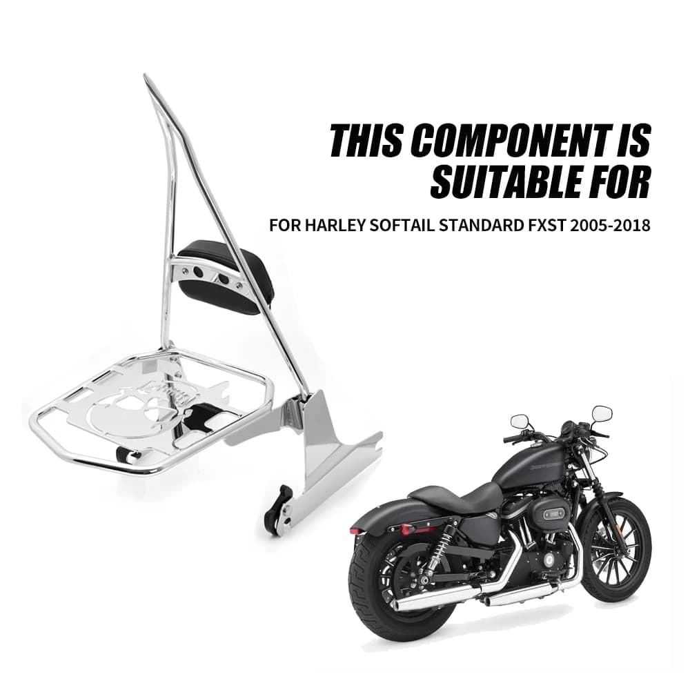 Schienale Rimovibile per Moto con Portapacchi per Harley Softail Standard FXST 2005-2018 2017 2016 2015 2014