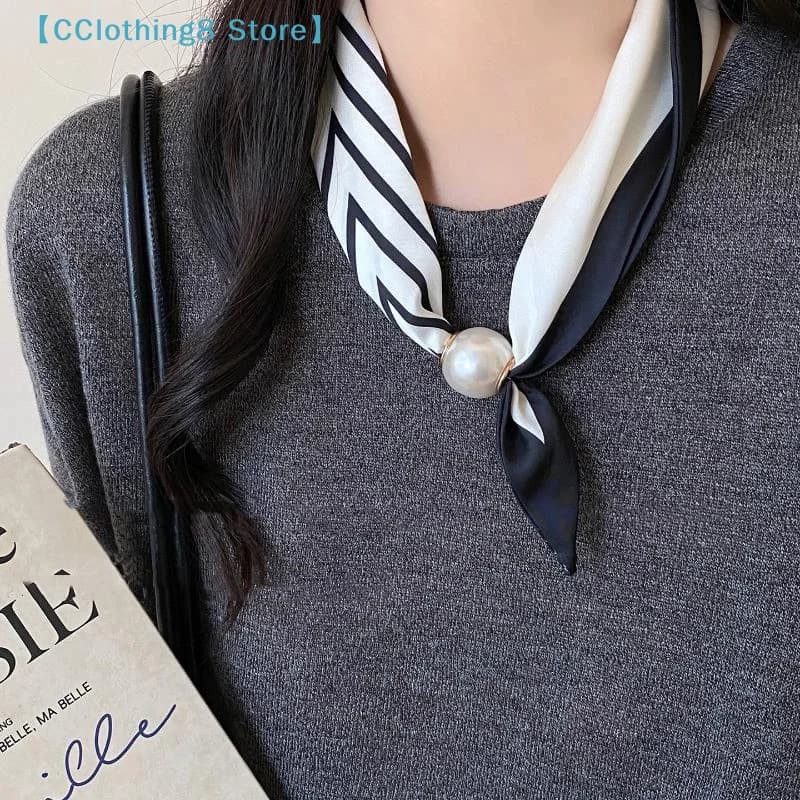 French Pearl Necklace Magnetic Clasp Lazy Scarf Women Pendant Neck Warmer Clavicle Chain Accessory【AliS8】