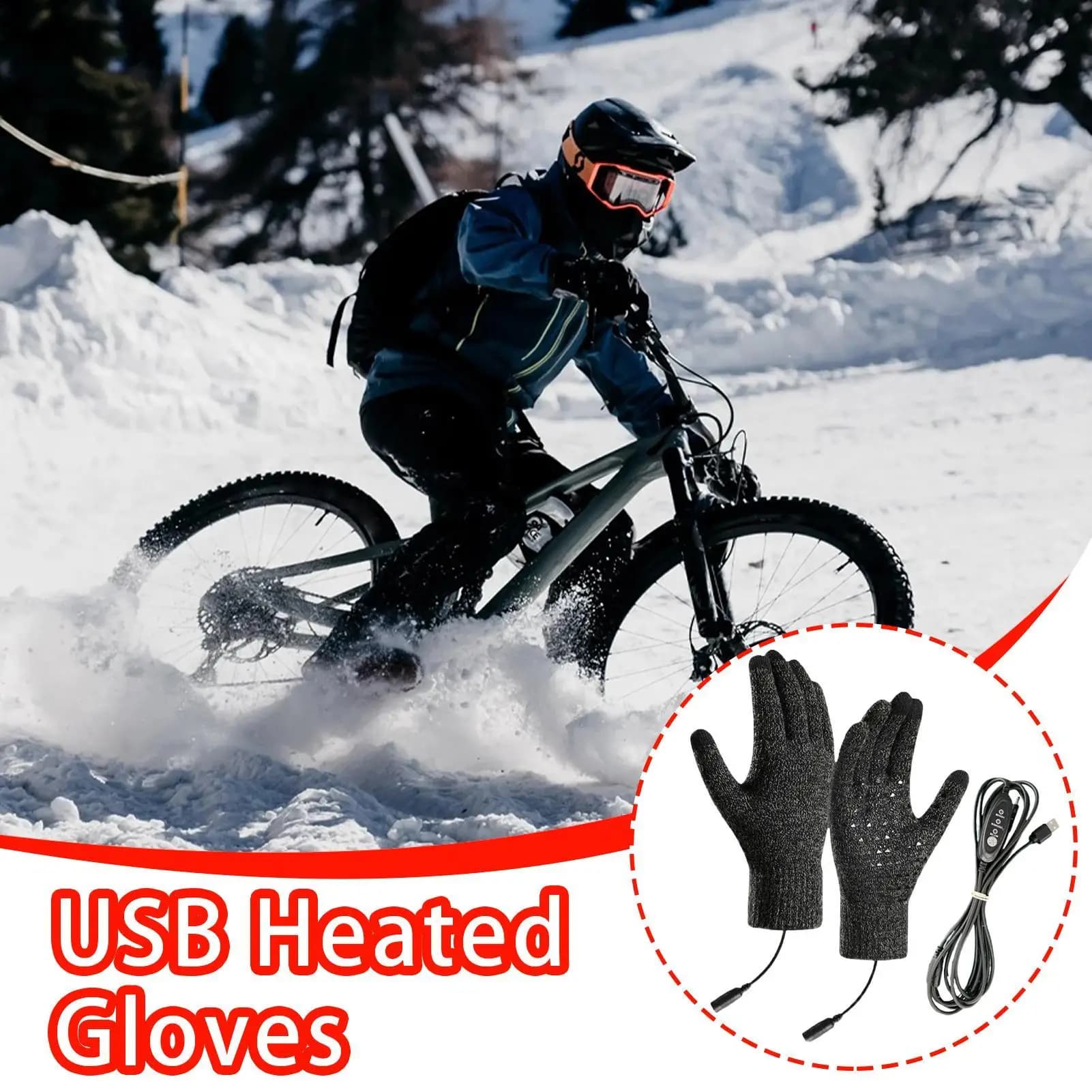 Guanti riscaldati elettrici Guanti riscaldanti USB Guanti scaldamani touchscreen per campeggio Snowboard Motocicletta Equitazione all'aperto