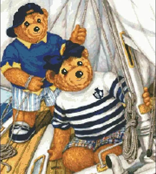 Ago fai da te lavoro Sea Bear 43-46 Set punto croce Kit punto croce contato 28ct 14ct 32ct Aida metallica