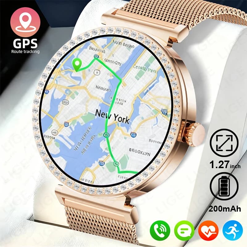 New Smart Watch With Luxury Diamonds Women's Call Bluetooth Smartwatch Heart Rate Health Monitor Smartwatch Women's Waterproof Bracelet