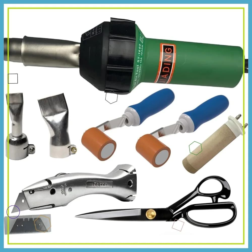 Pistola ad Aria Calda Professionale 1600W, Saldatore per PVC Portatile, Pistola Termica per Plastica