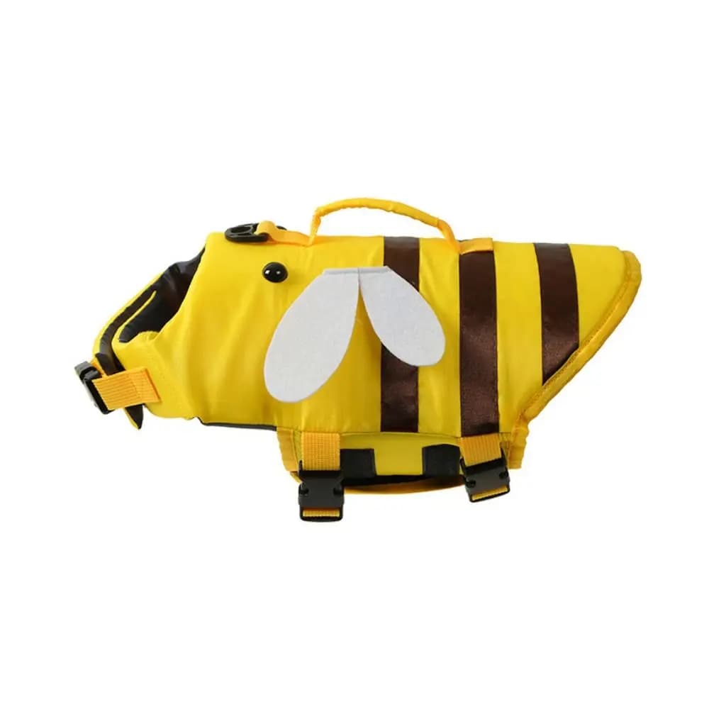 Gilet Salvagente per Cani Little Bee, Giacca Galleggiante Traspirante e Morbida per Cani, Abbigliamento Estivo Regolabile per il Nuoto