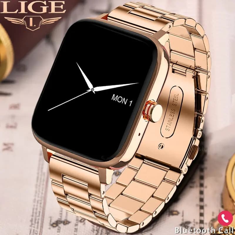LIGE Men Smart Watch Women's Personalized Dial Smartwatch For Men Android IOS Watch Bluetooth Waterproof Full Touch Men's Watch
