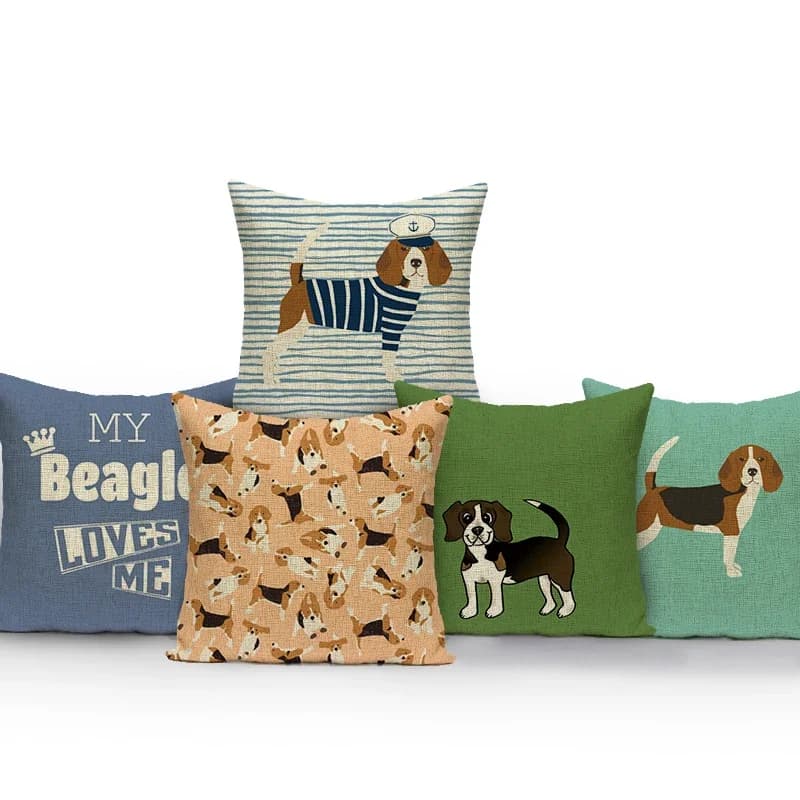 Cartoon Cute Animal Dog Printed Throw Pillows Cushion Cover Home Decoration Sofa Bed Seat Accessories Custom Pillowcase